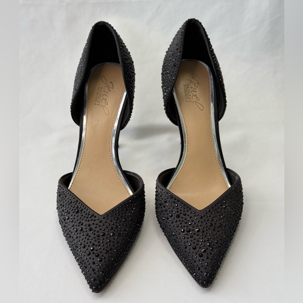 Badgley Mischka Black Studded Heels